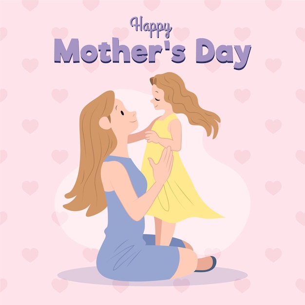 Free vector organic flat mother's day illustration