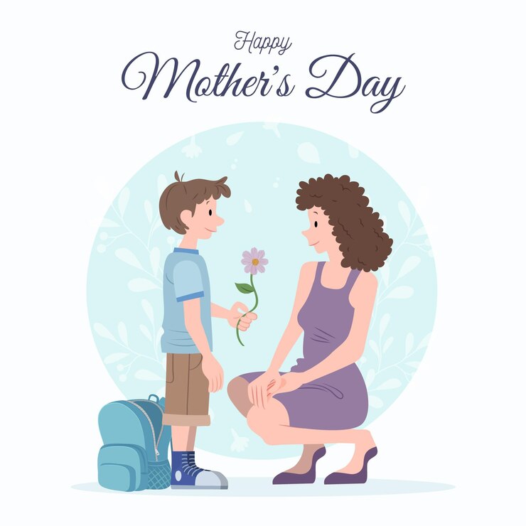 Free Vector organic flat mother's day illustration