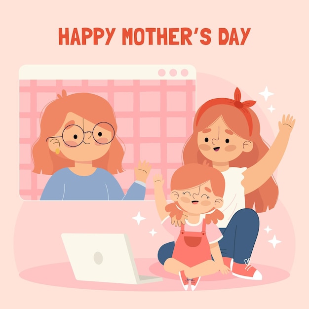 Organic flat mother's day illustration