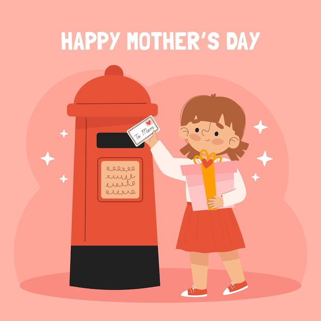 Free vector organic flat mother's day illustration