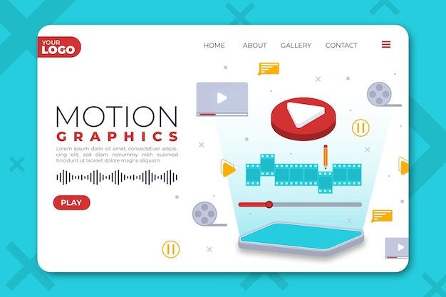 Pagina di destinazione di motiongraphics piatto organico