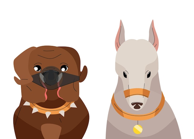 Free vector organic flat muzzled dog