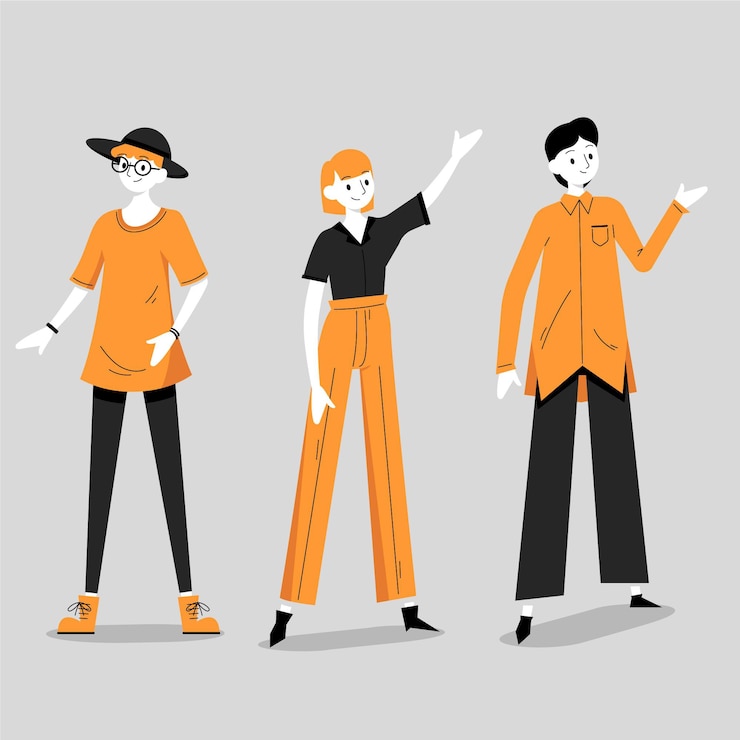 무료 Vector 유기 평면 비 이진 사람들이 그림