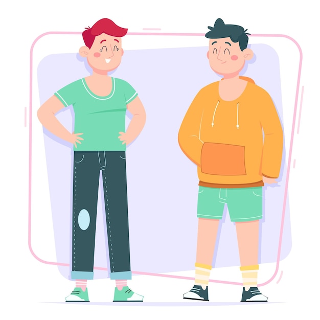 Free vector organic flat non-binary people pack