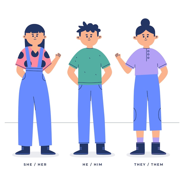 Free Vector organic flat non-binary people set