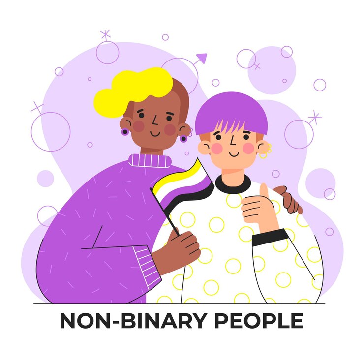 Free Vector organic flat non-binary people