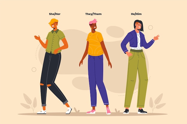 Free vector organic flat non binary people