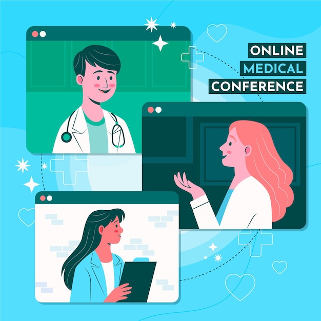 Free vector organic flat online medical conference