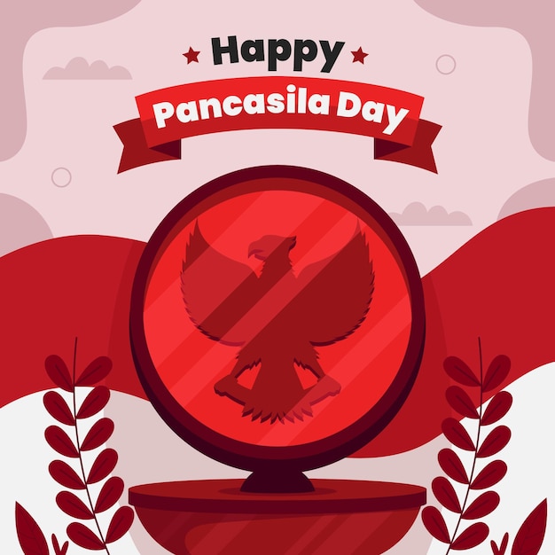 Organic flat pancasila day illustration