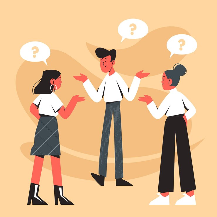 Free Vector organic flat people asking questions collection