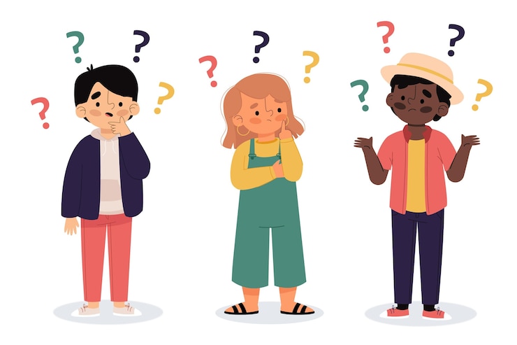 Free Vector organic flat people asking questions illustration