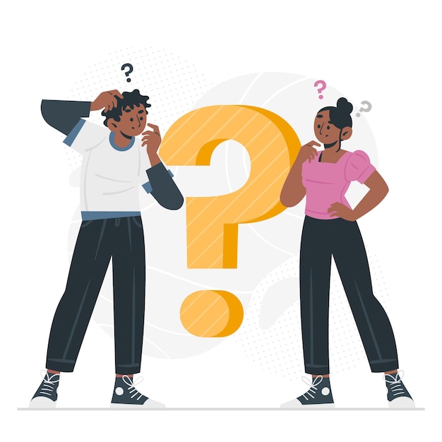 Organic flat people asking questions illustration