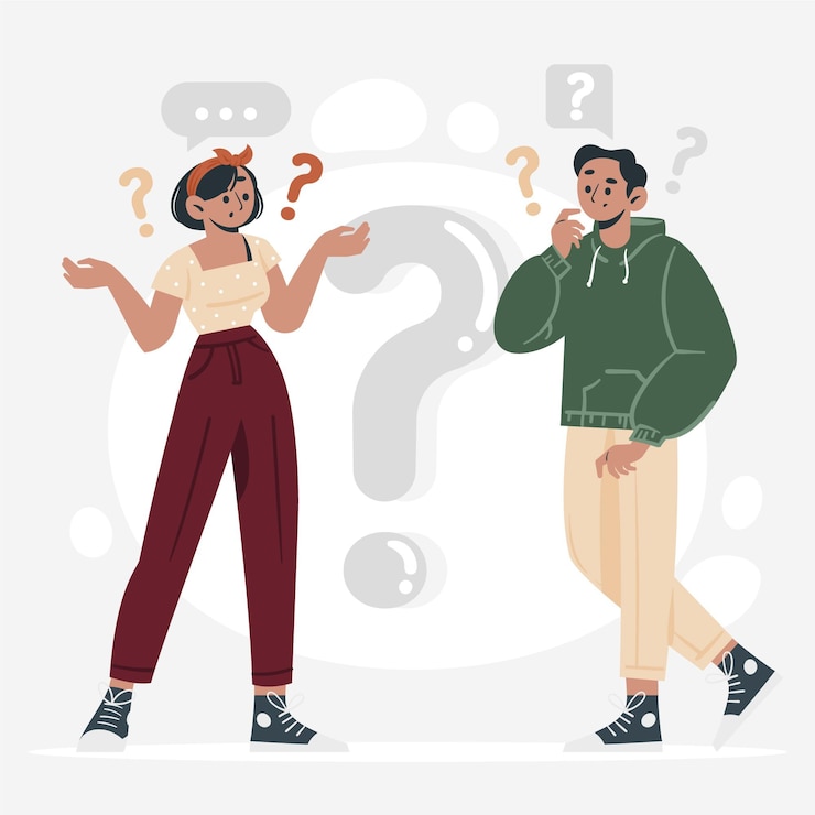 Free Vector organic flat people asking questions illustration
