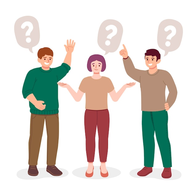 Free vector organic flat people asking questions