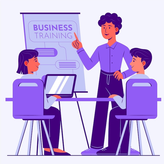 Free vector organic flat people on business training illustration