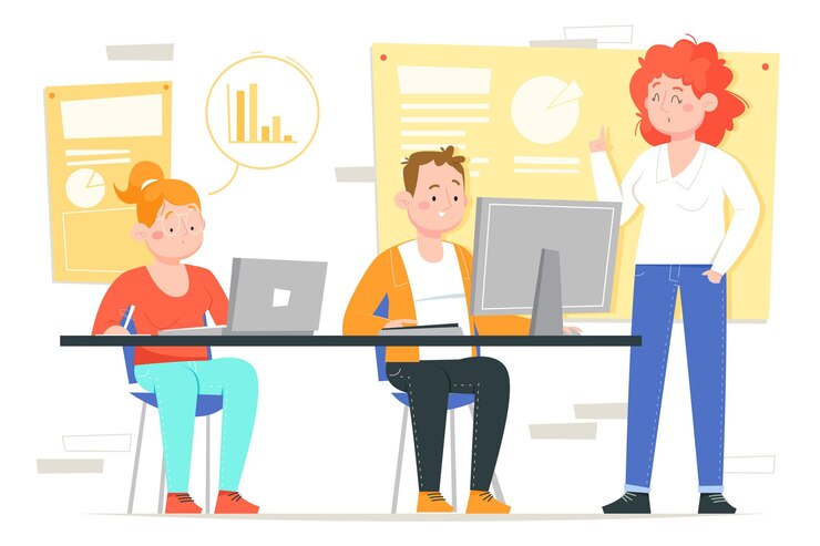 Free Vector organic flat people on business training