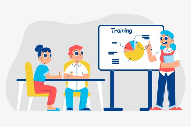 Free vector organic flat people on business training