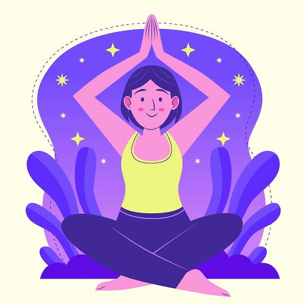 Free vector organic flat people meditating