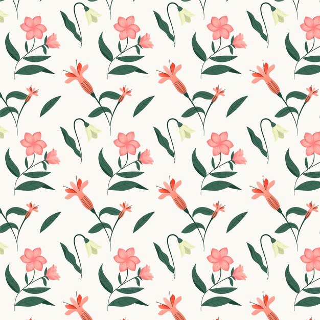 Organic flat pressed flowers pattern