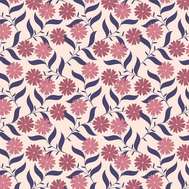 Organic flat pressed flowers pattern