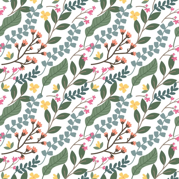 Free vector organic flat pressed flowers pattern