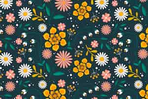 Free vector organic flat pressed flowers pattern