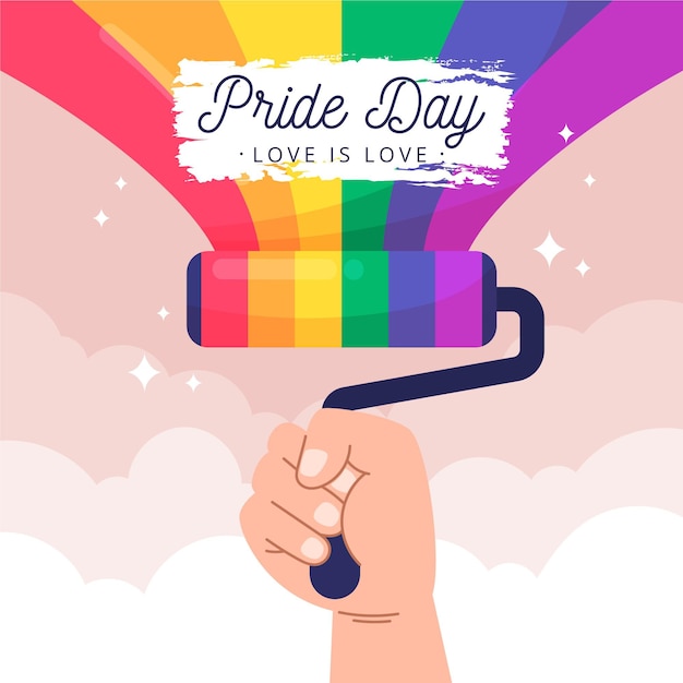 Free vector organic flat pride day illustration