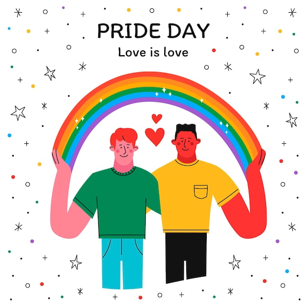 Free vector organic flat pride day illustration