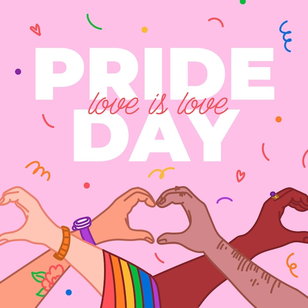 Free vector organic flat pride day illustration