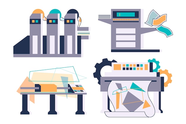 Free vector organic flat printing industry  illustrated