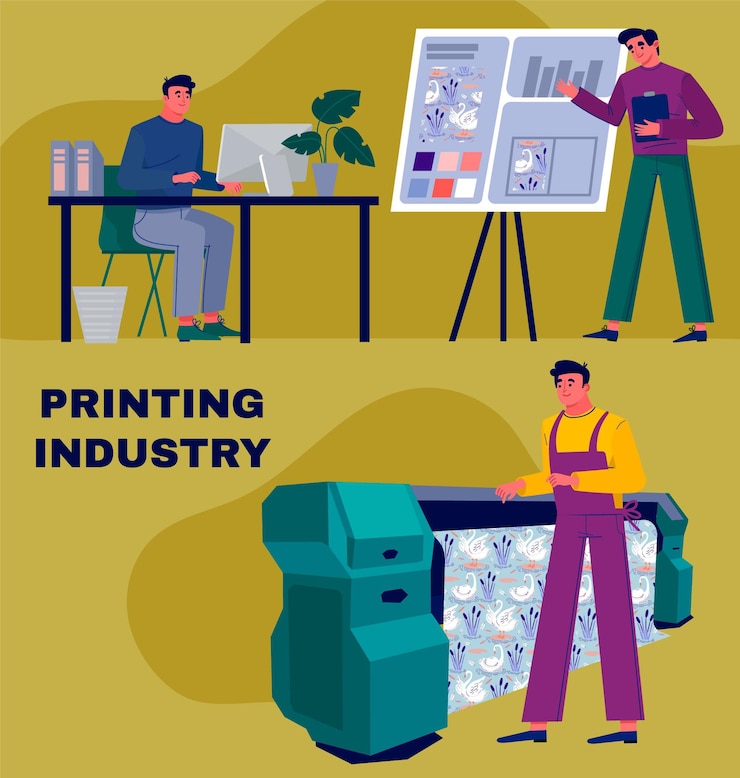 Free Vector organic flat printing industry
