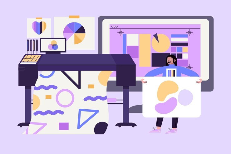 Free Vector organic flat printing industry