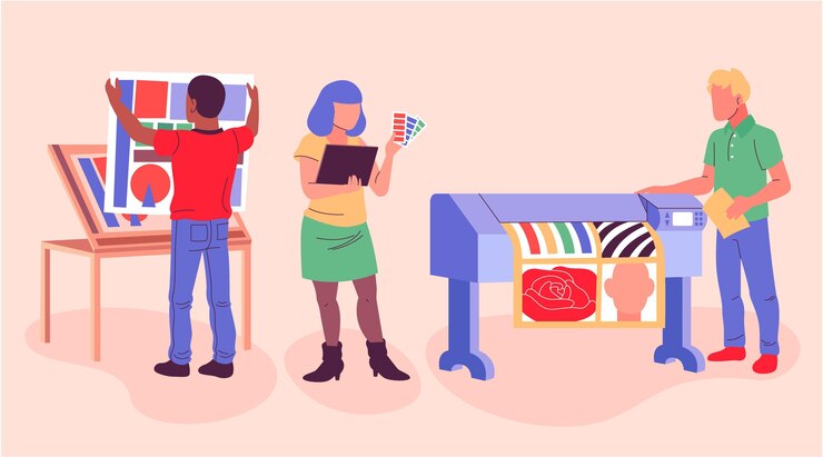 Free Vector organic flat printing industry