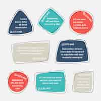 Free vector organic flat quote box frame collection
