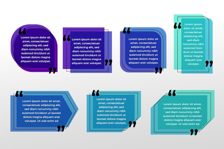 Free Vector organic flat quote box frame collection