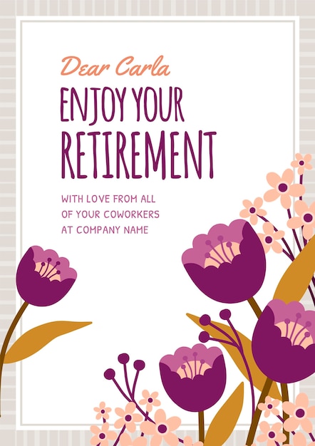 Free vector organic flat retirement greeting card