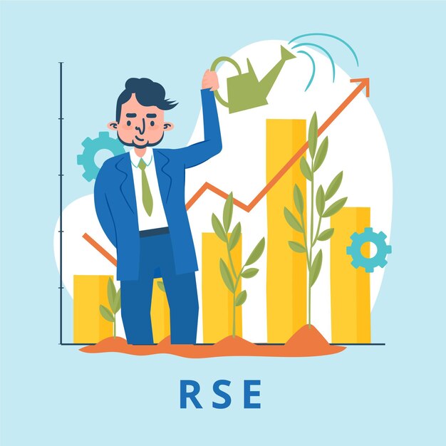 Organic flat rse concept illustrated