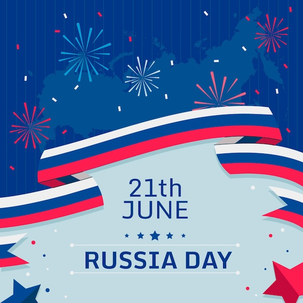 Free vector organic flat russia day illustration