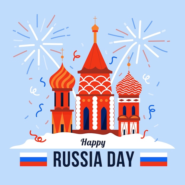 Organic flat russia day illustration