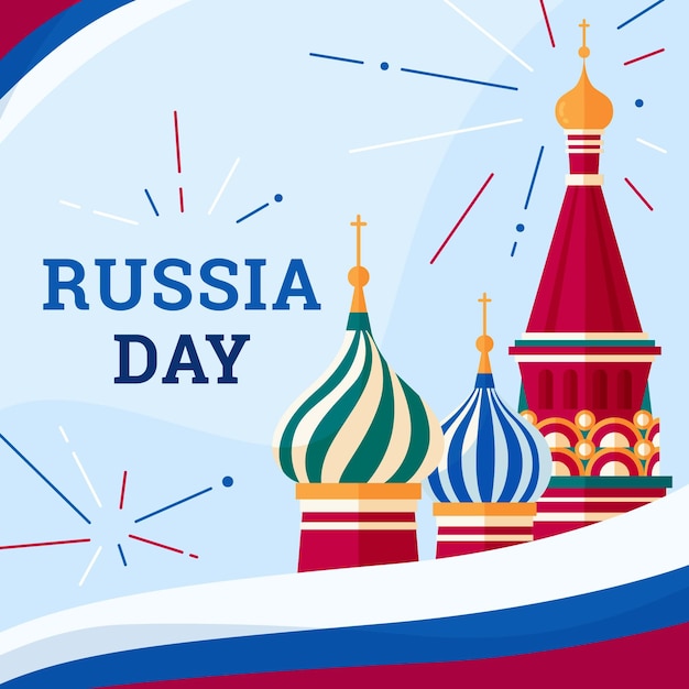 Free vector organic flat russia day illustration