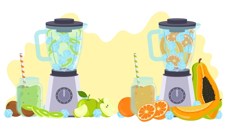 Free Vector organic flat smoothies in blender glass