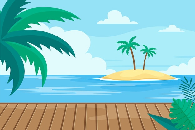 Free vector organic flat summer background for videocalls