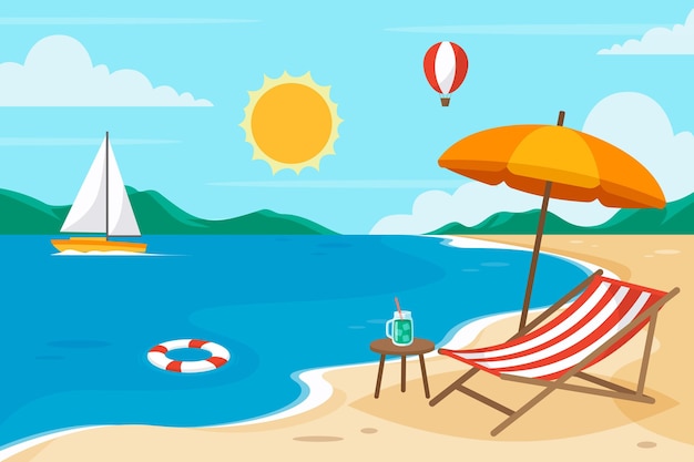 Organic flat summer background for videocalls