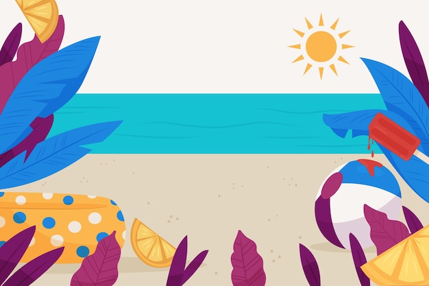 Free vector organic flat summer background for videocalls