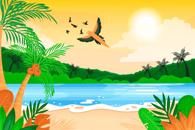 Organic flat summer background for videocalls