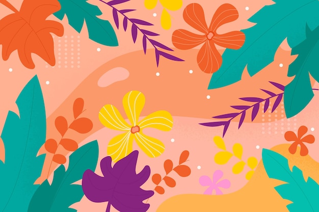 Organic flat summer background for videocalls