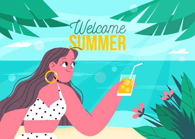 Free vector organic flat summer background