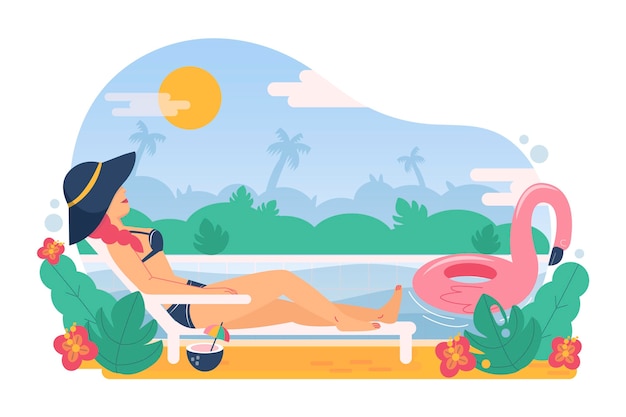 Organic flat summer illustration