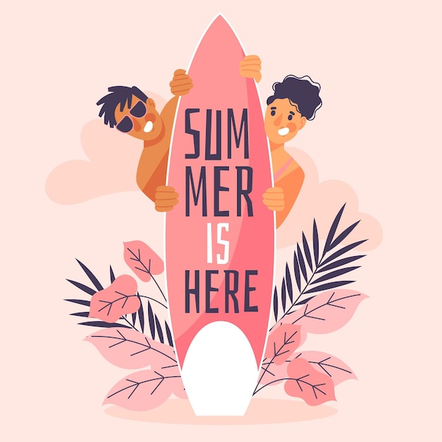 Organic flat summer illustration