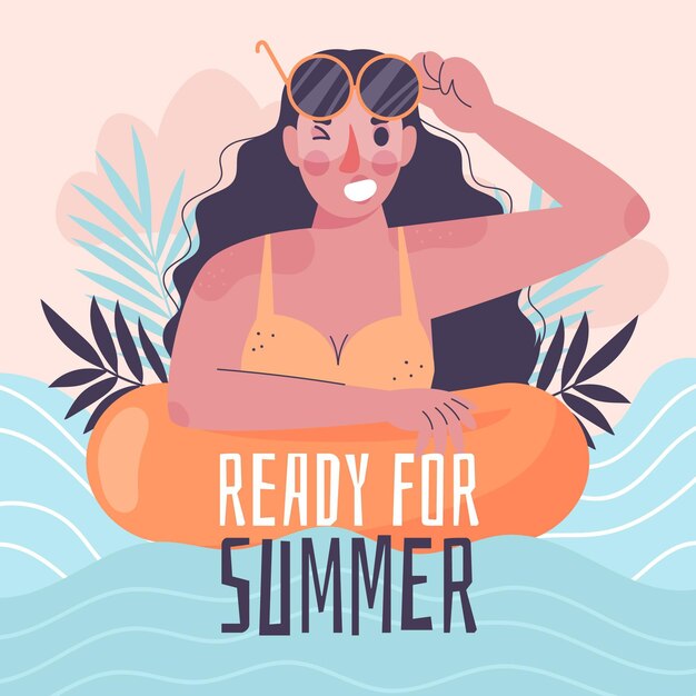 Organic flat summer illustration